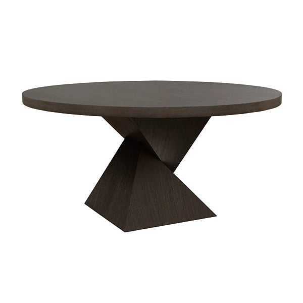 Worlds Away - Newport Sculptural Base Dining Table in Dark Espresso Oak - NEWPORT ES