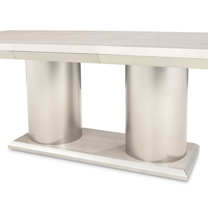 AICO Furniture - Marin Rectangular Double Pedestal Table in Greige - NKI-MRIN002-139 - GreatFurnitureDeal