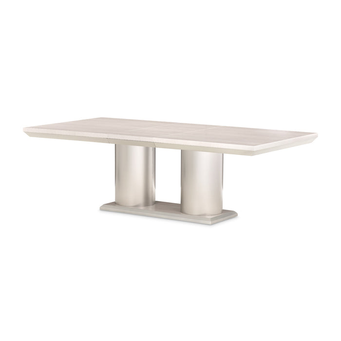 AICO Furniture - Marin Rectangular Double Pedestal Table in Greige - NKI-MRIN002-139 - GreatFurnitureDeal