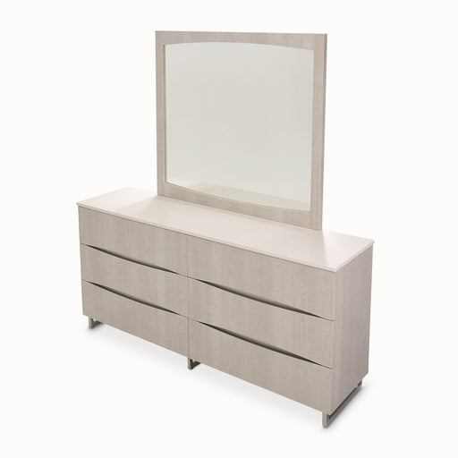 AICO Furniture - Marin Dresser with Mirror in Greige - NKI-MRIN050SA-260-139 - GreatFurnitureDeal