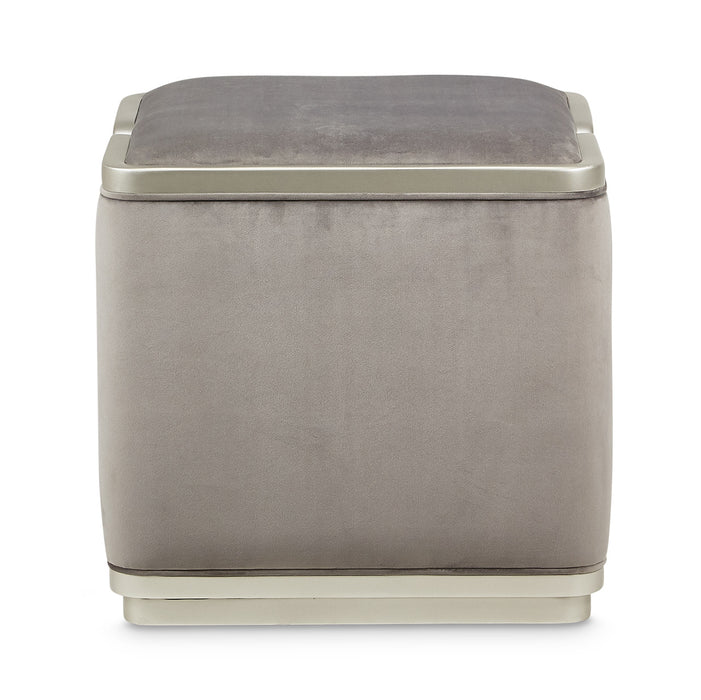 AICO Furniture - Linea Ottoman Gray Pearl"Silver Mist - NLRU-LNEA875-GPL-823 - GreatFurnitureDeal