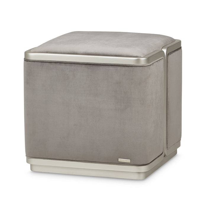 AICO Furniture - Linea Ottoman Gray Pearl"Silver Mist - NLRU-LNEA875-GPL-823