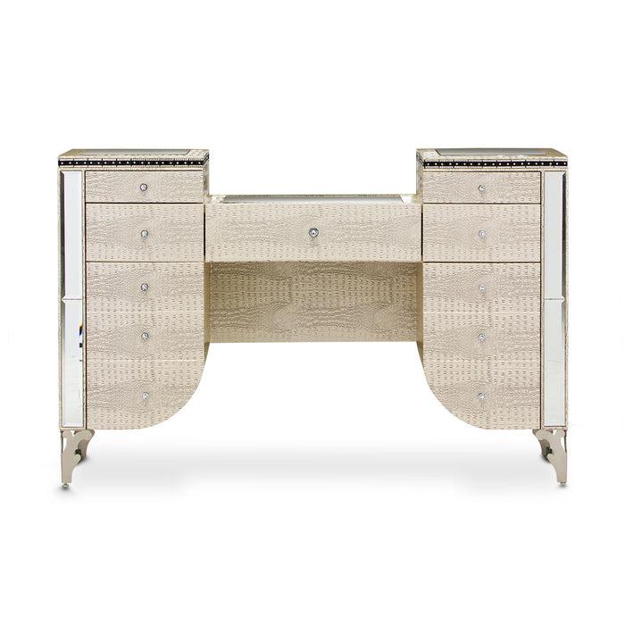 AICO Furniture - Hollywood Swank Upholstered Vanity Desk in Crystal Croc - NT03058-09