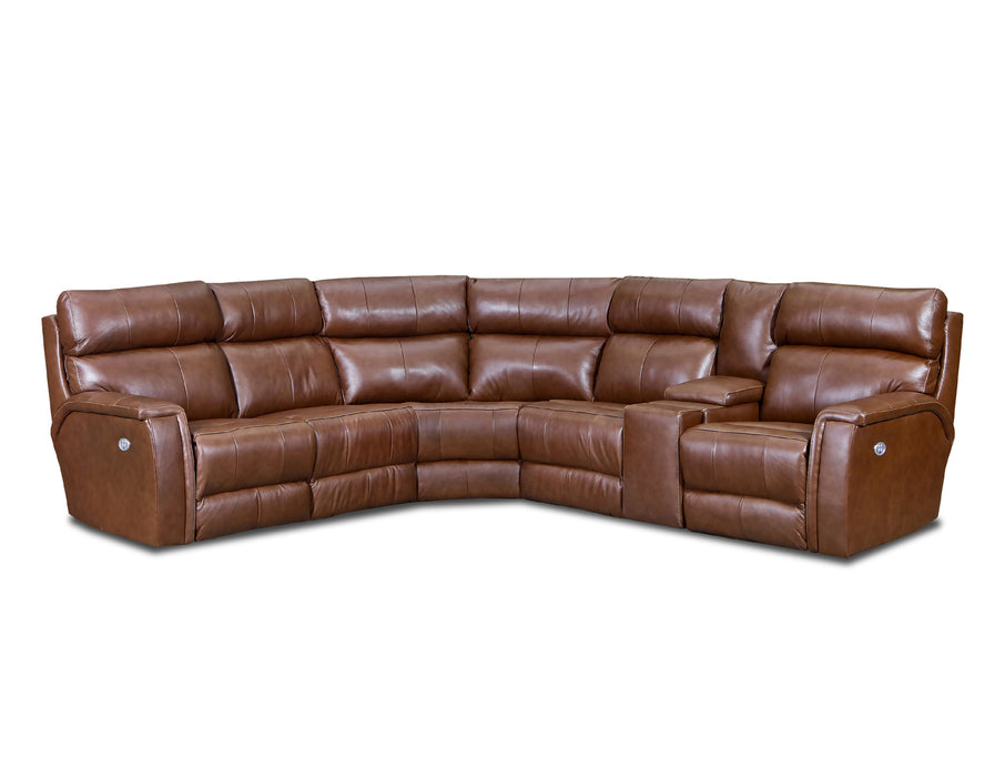 Southern Motion - Contempo 3 Piece Power Headrest Reclining Sectional Sofa in Nutmeg - 672-67P-84-68P - GreatFurnitureDeal