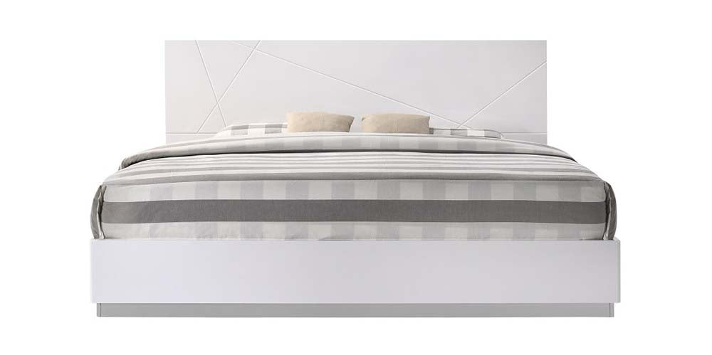 J&M Furniture - Naples White Lacquered Twin Platform Bed - 17686-TWIN-WHITE LACQUERED - GreatFurnitureDeal