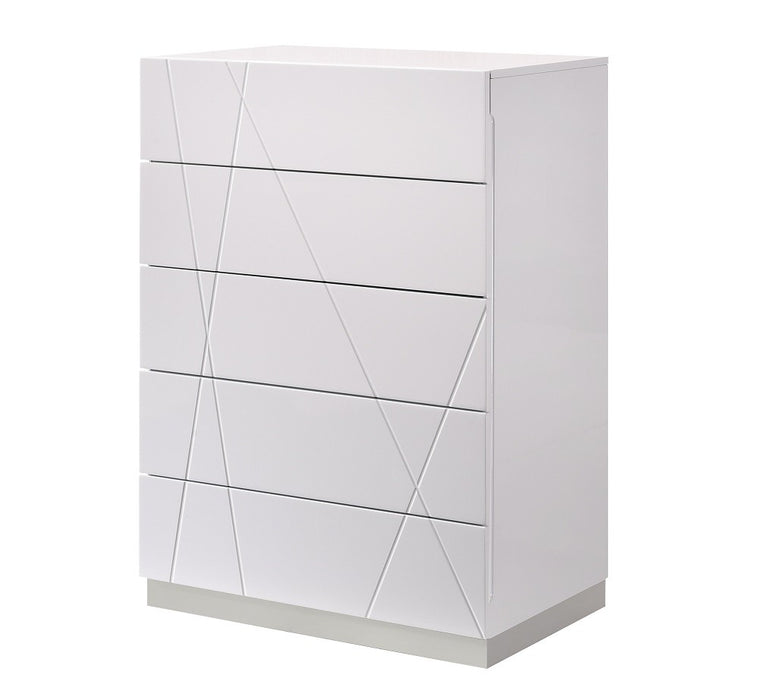 J&M Furniture - Naples White Lacquered Chest  - 17686-CH-WHITE LACQUERED