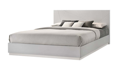 J&M Furniture - Naples Grey Lacquered Queen Platform Bed - 17686-Q-GREY LACQUERED - GreatFurnitureDeal