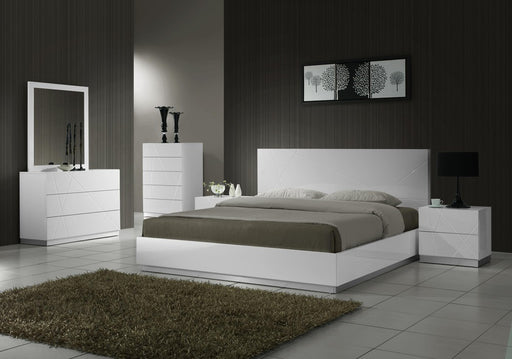 J&M Furniture - Naples White Lacquered 3 Piece Twin Platform Bedroom Set - 17686-TWIN-3SET-WHITE LACQUERED - GreatFurnitureDeal
