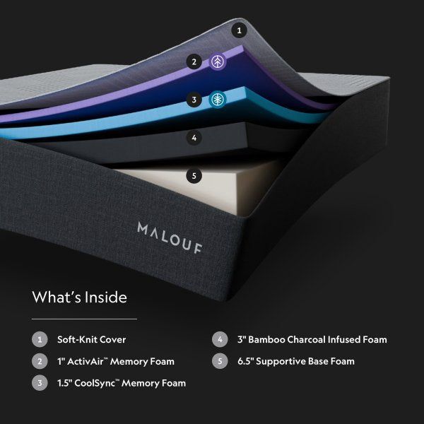 Malouf - Neve 12" ActivAir™ All-Foam Mattress - GreatFurnitureDeal