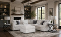 Mariano Fabric - Newport 5 Piece L-Shaped Modular Sectional Sofa in Creamy Off White - 4050-5piece - GreatFurnitureDeal