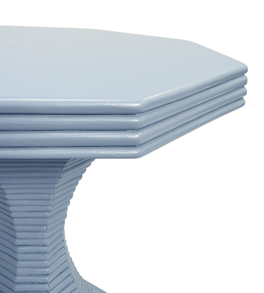 Worlds Away - Octavia Octagonal Reeded Feature Table in Painted Light Blue - OCTAVIA SM LB - GreatFurnitureDeal