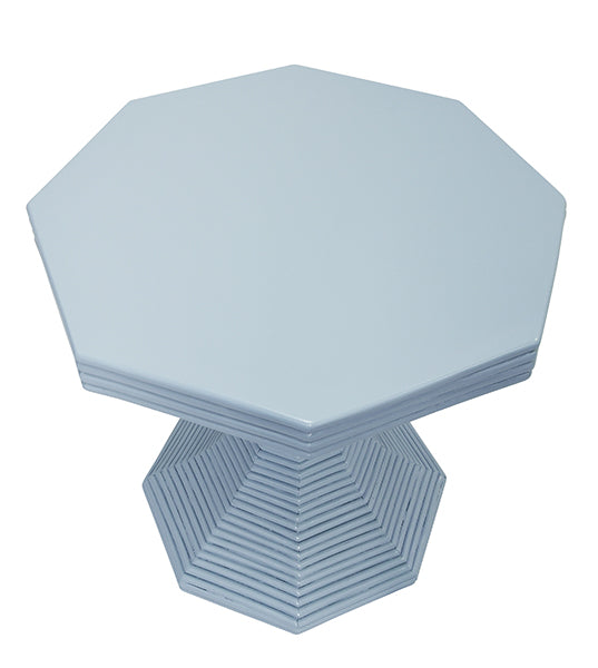 Worlds Away - Octavia Octagonal Reeded Feature Table in Painted Light Blue - OCTAVIA SM LB - GreatFurnitureDeal