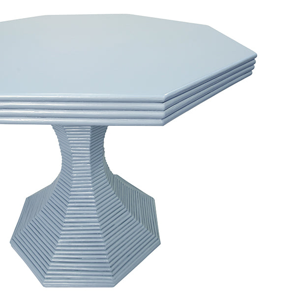 Worlds Away - Octavia Octagonal Reeded Side Table in Painted Light Blue - OCTAVIA LG LB - GreatFurnitureDeal