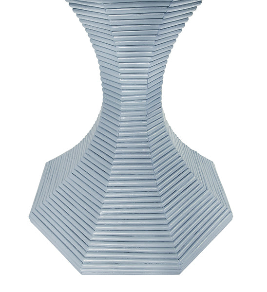 Worlds Away - Octavia Octagonal Reeded Side Table in Painted Light Blue - OCTAVIA LG LB - GreatFurnitureDeal