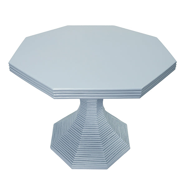 Worlds Away - Octavia Octagonal Reeded Side Table in Painted Light Blue - OCTAVIA LG LB - GreatFurnitureDeal