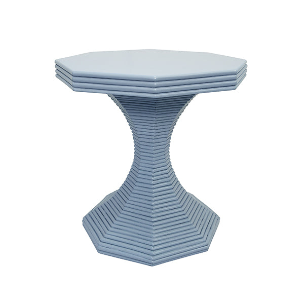 Worlds Away - Octavia Octagonal Reeded Feature Table in Painted Light Blue - OCTAVIA SM LB - GreatFurnitureDeal