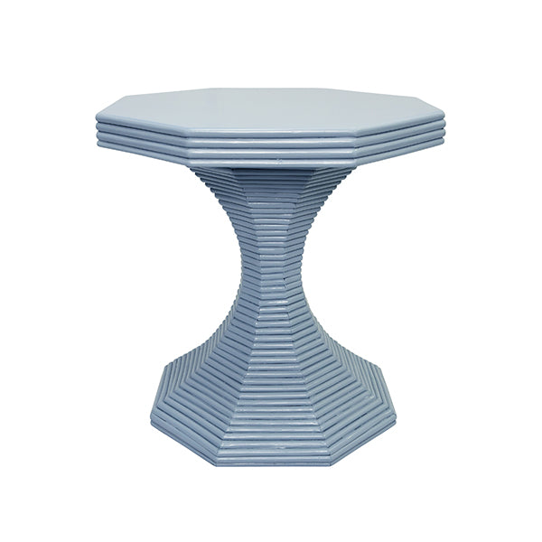 Worlds Away - Octavia Octagonal Reeded Feature Table in Painted Light Blue - OCTAVIA SM LB - GreatFurnitureDeal