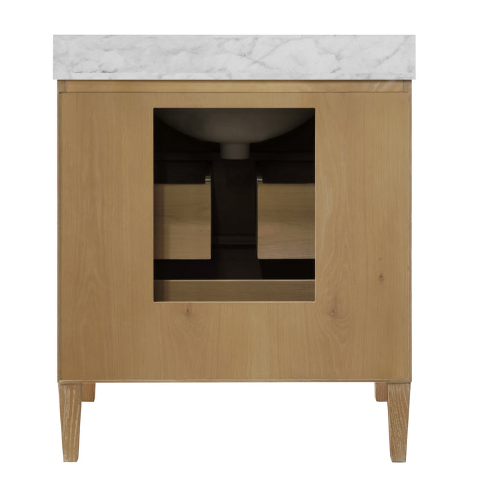 Worlds Away - Odin Bath Vanity With Vertical Fluted Detail On Drawers In Cerused Oak - ODIN CO - GreatFurnitureDeal