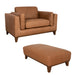Mariano Italian Leather Furniture - Olivia Chair with Ottoman in Tan - Olivia-CO-4004 - GreatFurnitureDeal