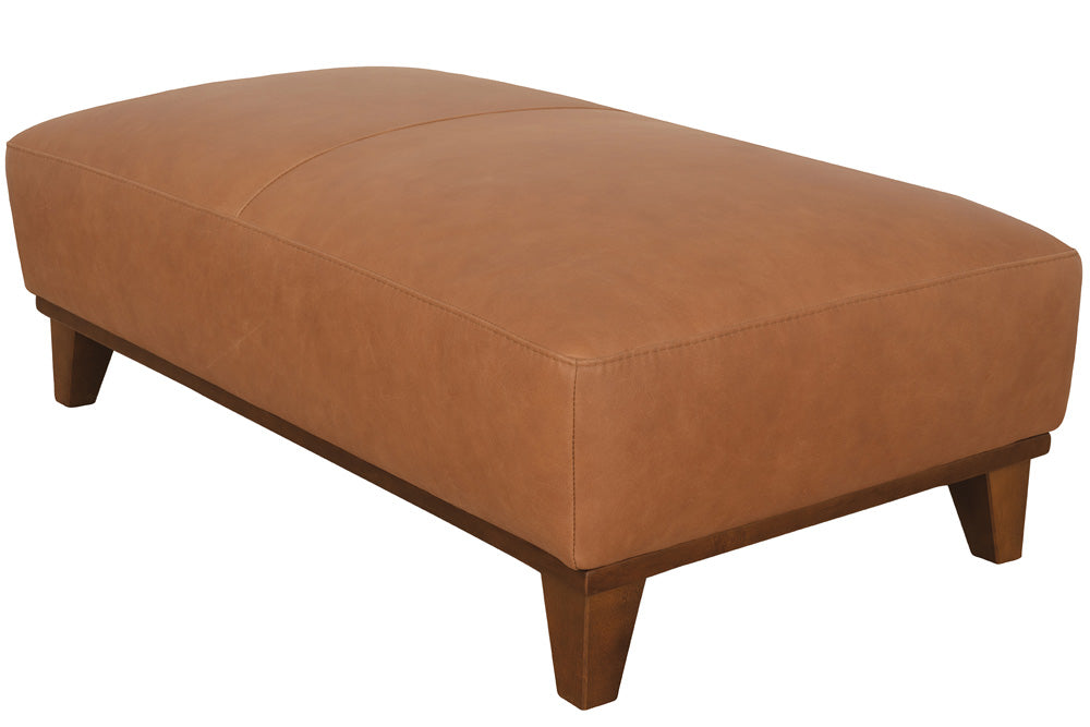 Mariano Italian Leather Furniture - Olivia Cocktail Ottoman in Tan - Olivia-Cocktail Otto - GreatFurnitureDeal