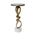 Worlds Away - Round Sculptural Loop Base Side Table In Antique Brass With Inset Mirror Top - OLYMPIA - GreatFurnitureDeal