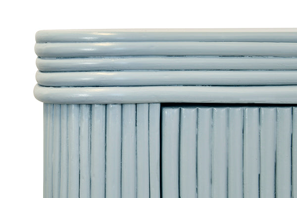 Worlds Away - Opal Four Door Mirror Front Reeded Case Buffet in Painted Light Blue - OPAL LB - GreatFurnitureDeal