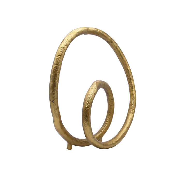 Worlds Away - Rounded Metal Loop Scultpture In Textured Brass - ORIN - GreatFurnitureDeal