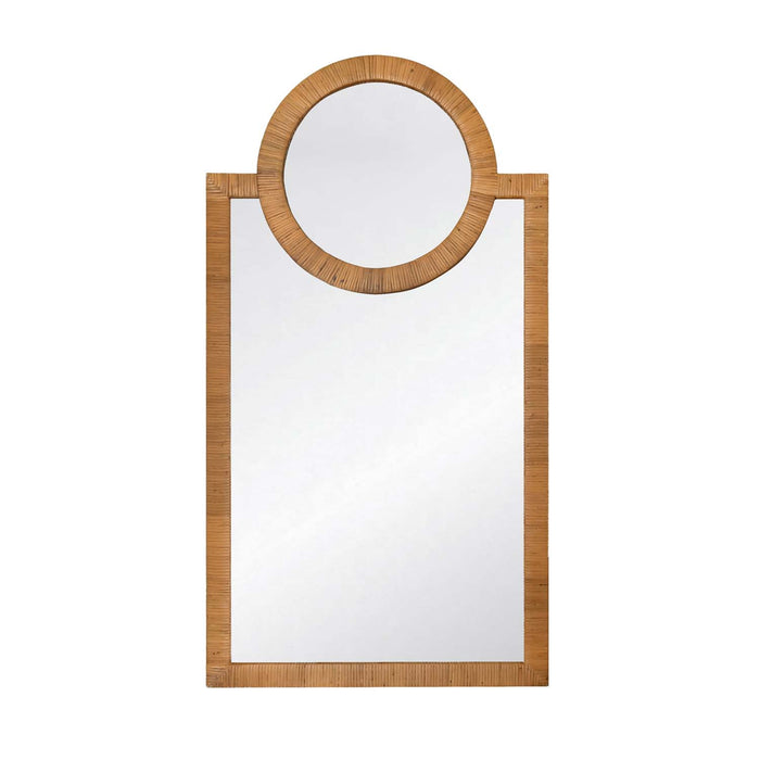 Worlds Away - Orlando Rattan Wrapped Mirror With Circle Detail - ORLANDO - GreatFurnitureDeal