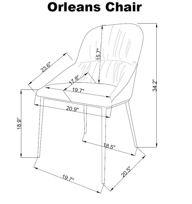 J&M Furniture - MC Orleans Chair Light Grey -Set of 2- 19412 - GreatFurnitureDeal