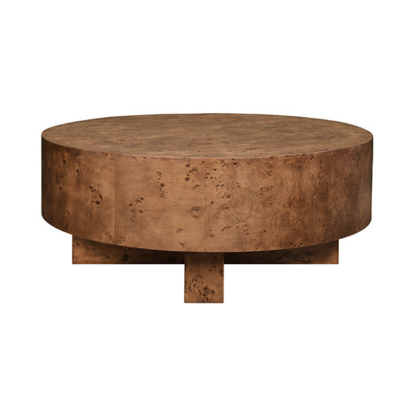 Worlds Away - Oslo Thick Top Coffee Table With Cross Base In Dark Burl Wood - OSLO DBW