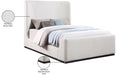 Meridian Furniture - Oliver Cream Boucle Fabric Upholstered Queen Bed (3 Boxes) - OliverCream-Q - GreatFurnitureDeal