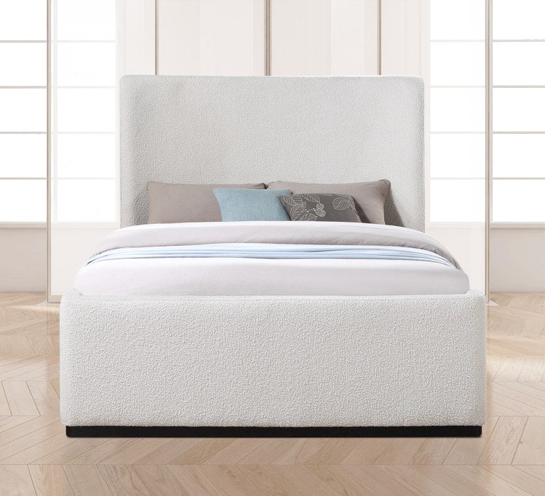 Meridian Furniture - Oliver Cream Boucle Fabric Upholstered Queen Bed (3 Boxes) - OliverCream-Q - GreatFurnitureDeal