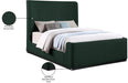 Meridian Furniture - Oliver Green Boucle Fabric Upholstered King Bed (3 Boxes) - OliverGreen-K - GreatFurnitureDeal