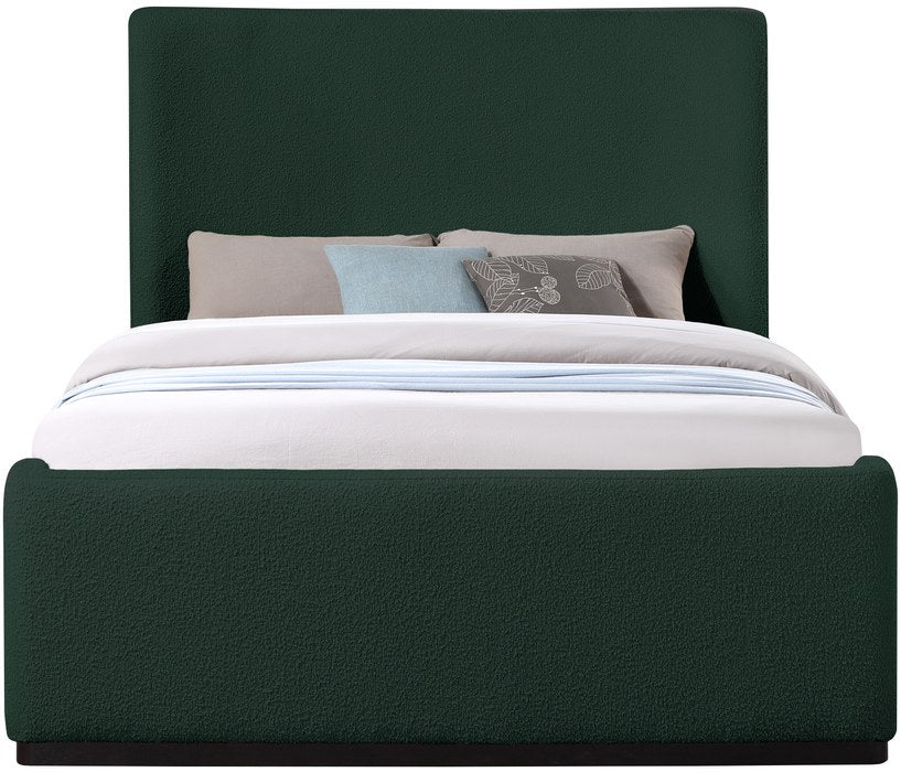 Meridian Furniture - Oliver Green Boucle Fabric Upholstered King Bed (3 Boxes) - OliverGreen-K - GreatFurnitureDeal