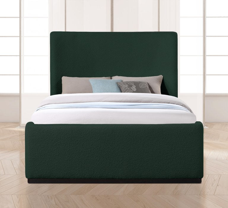 Meridian Furniture - Oliver Green Boucle Fabric Upholstered King Bed (3 Boxes) - OliverGreen-K - GreatFurnitureDeal