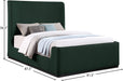 Meridian Furniture - Oliver Green Boucle Fabric Upholstered King Bed (3 Boxes) - OliverGreen-K - GreatFurnitureDeal