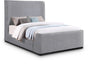 Meridian Furniture - Oliver Grey Boucle Fabric Upholstered King Bed (3 Boxes) - OliverGrey-K - GreatFurnitureDeal