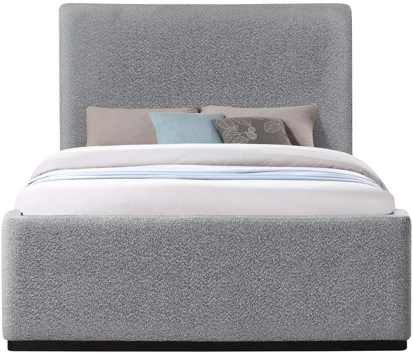 Meridian Furniture - Oliver Grey Boucle Fabric Upholstered King Bed (3 Boxes) - OliverGrey-K - GreatFurnitureDeal