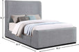 Meridian Furniture - Oliver Grey Boucle Fabric Upholstered King Bed (3 Boxes) - OliverGrey-K - GreatFurnitureDeal