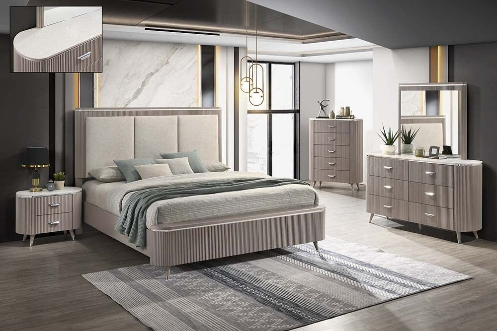 J&M Furniture - Opal Modern 6 Piece Eastern King Bedroom Set - 19855-EK-6SET - GreatFurnitureDeal