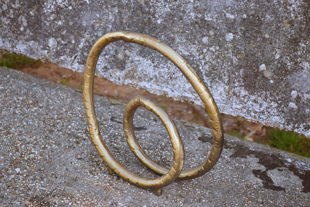 Worlds Away - Rounded Metal Loop Scultpture In Textured Brass - ORIN - GreatFurnitureDeal