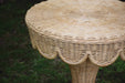 Worlds Away - Round Pedestal Side Table With Scallop Edge - ORLA - GreatFurnitureDeal