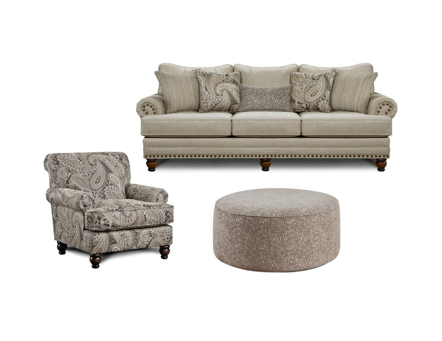 Southern Home Furnishings - Cary's Doe Sofa Set in Beige - 2820-KP 622 140 Cary's Doe - GreatFurnitureDeal