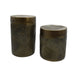 Worlds Away - Paco Small Hand Crafted Decorative Canister In Antique Brass - PACO SM - GreatFurnitureDeal