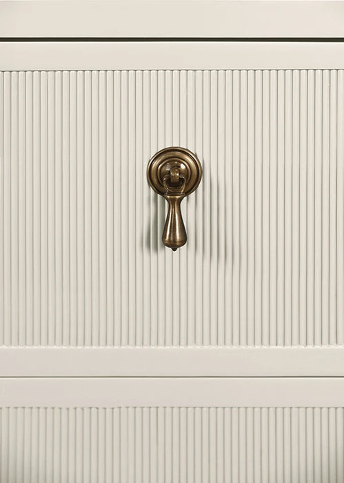 Worlds Away - Pascal Four Drawer Chest With Fluted Drawer Fronts In Matte Antique White Lacquer - PASCAL AW