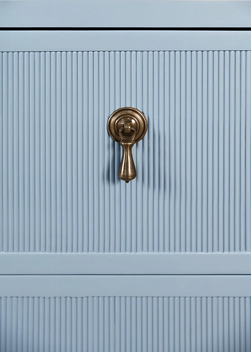 Worlds Away - Pascal Four Drawer Chest With Fluted Drawer Fronts In Matte Light Blue Lacquer - PASCAL LB