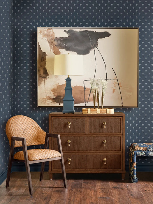 Worlds Away - Pascal Four Drawer Chest With Fluted Drawer Fronts In Provincial Brown Oak - PASCAL PBO