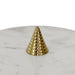 Worlds Away - Round Side Table With Conical Coiled Brass Base And White Marble Top  - PASHA - GreatFurnitureDeal