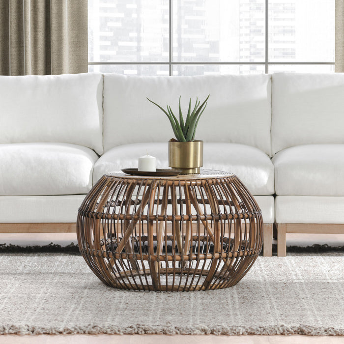Kosas Home - Bexley Round Rattan Coffee Table - PL13861 - GreatFurnitureDeal