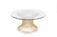 Worlds Away - Gold Lf Iron Coffee Table Base With 30"D Bvld Glass - POWELL CF 30" - GreatFurnitureDeal